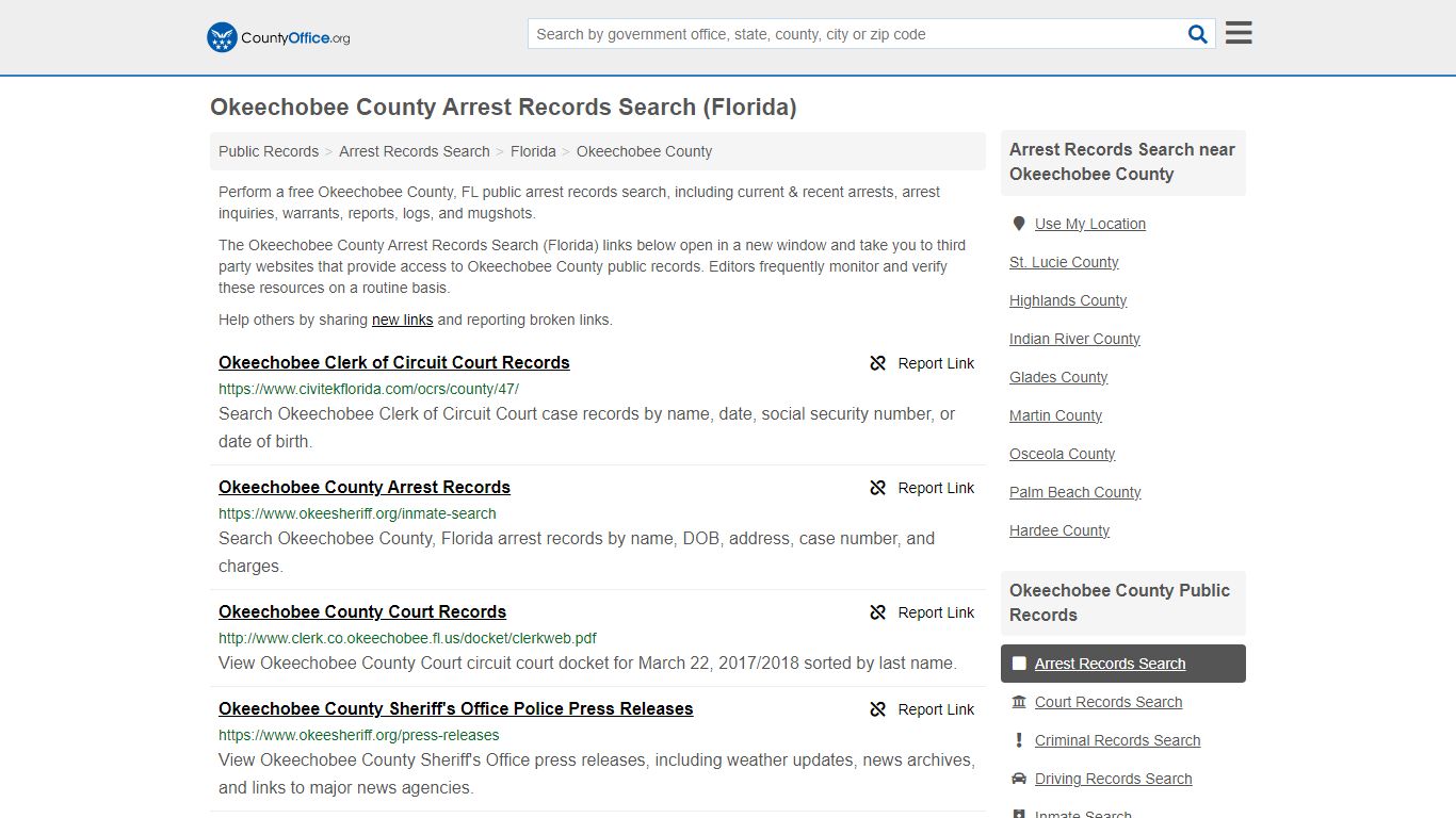 Arrest Records Search - Okeechobee County, FL (Arrests & Mugshots)